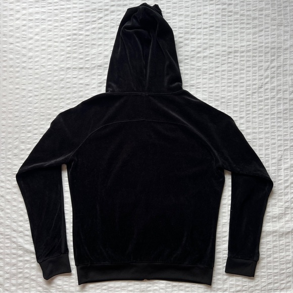 VTG Y2K Juicy Coture Rare Black Velour Zip Up Hoodie with Rhinestone J, L - Picture 3 of 12
